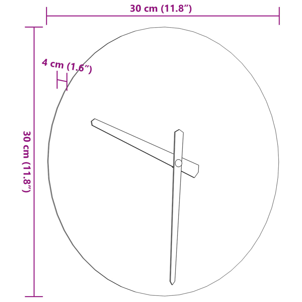 vidaXL Wall Clock with Luminous Scales and Pointers Yellow Ø30 cm