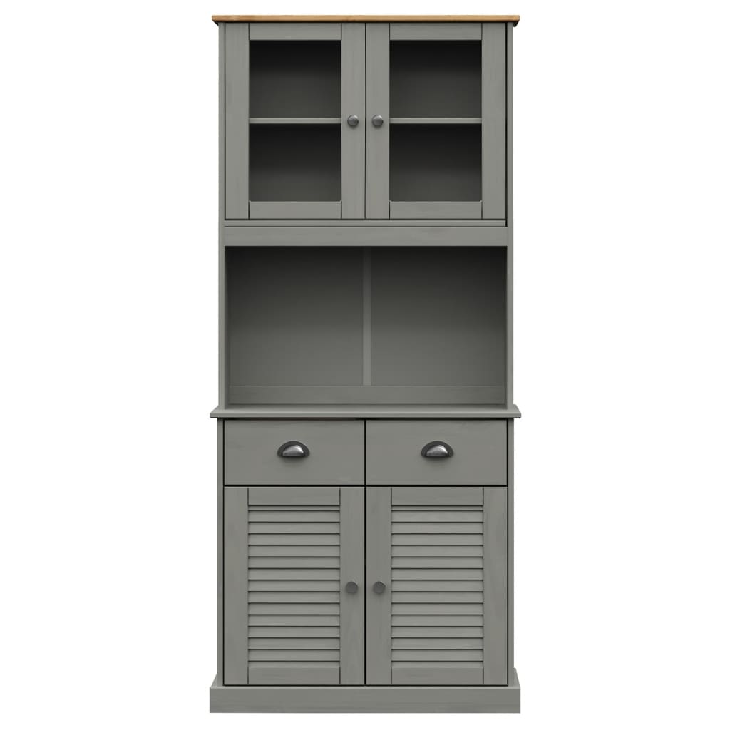 vidaXL Highboard VIGO Grey 78x40x175 cm Solid Wood Pine