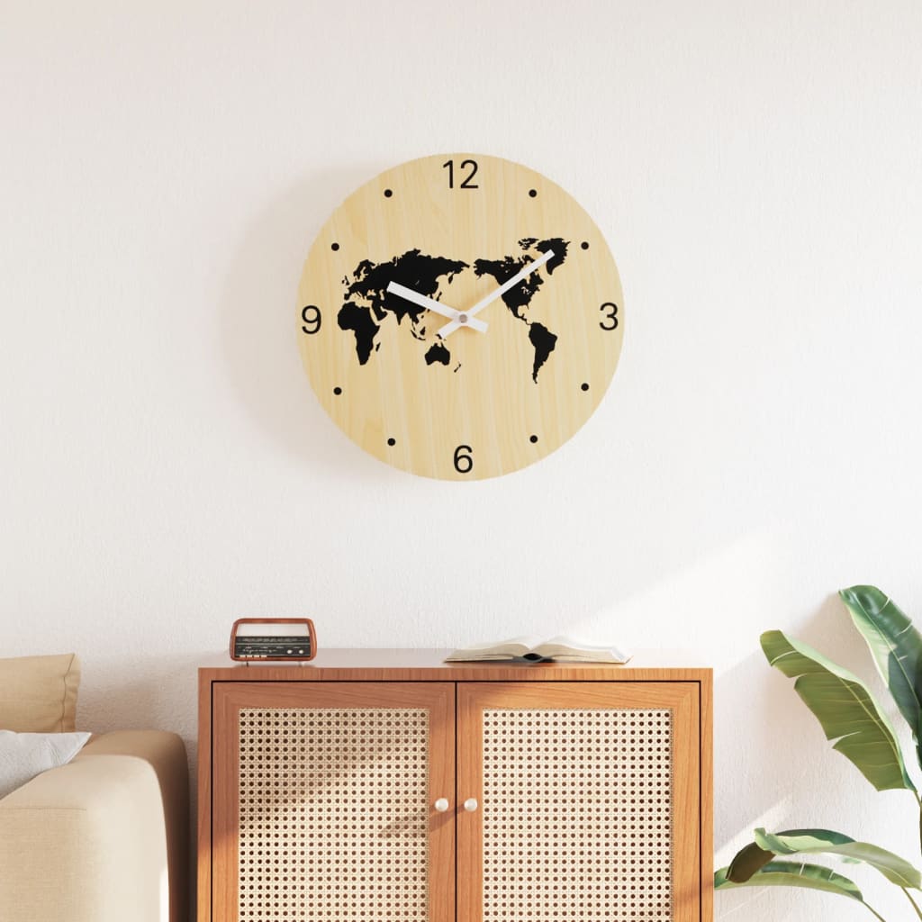 vidaXL Wall Clock Yellow and Black Ø30 cm Engineered Wood