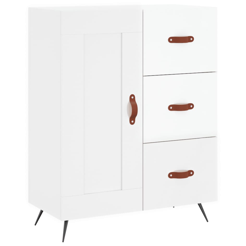 vidaXL Highboard High Gloss White 69.5x34x180 cm Engineered Wood