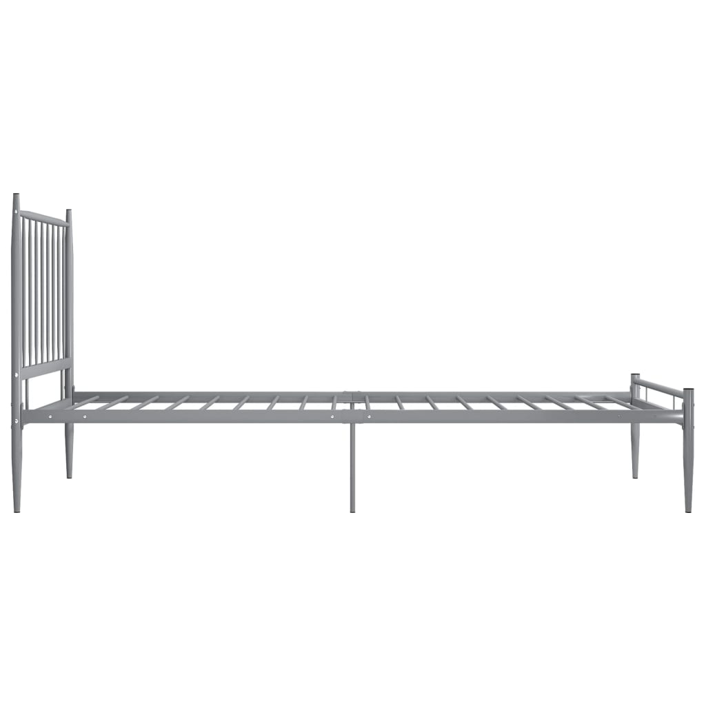 vidaXL Bed Frame without Mattress Grey Metal 100x200 cm