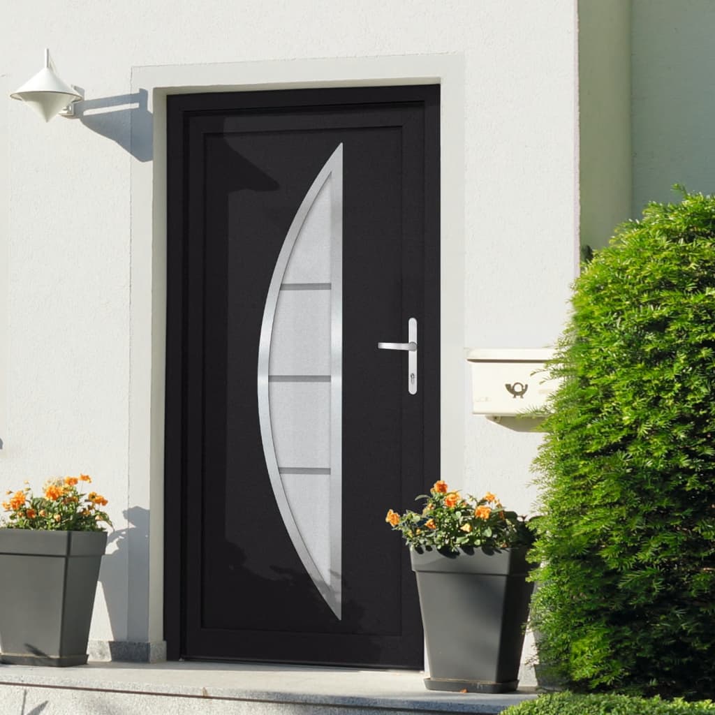 vidaXL Front Door Anthracite 88x200 cm PVC