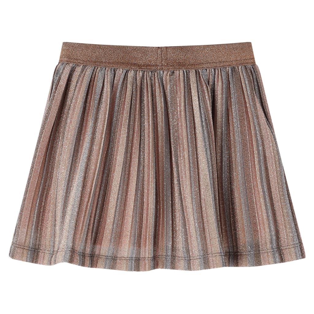 Kids' Pleated Skirt with Glitters Brown and Pink 116