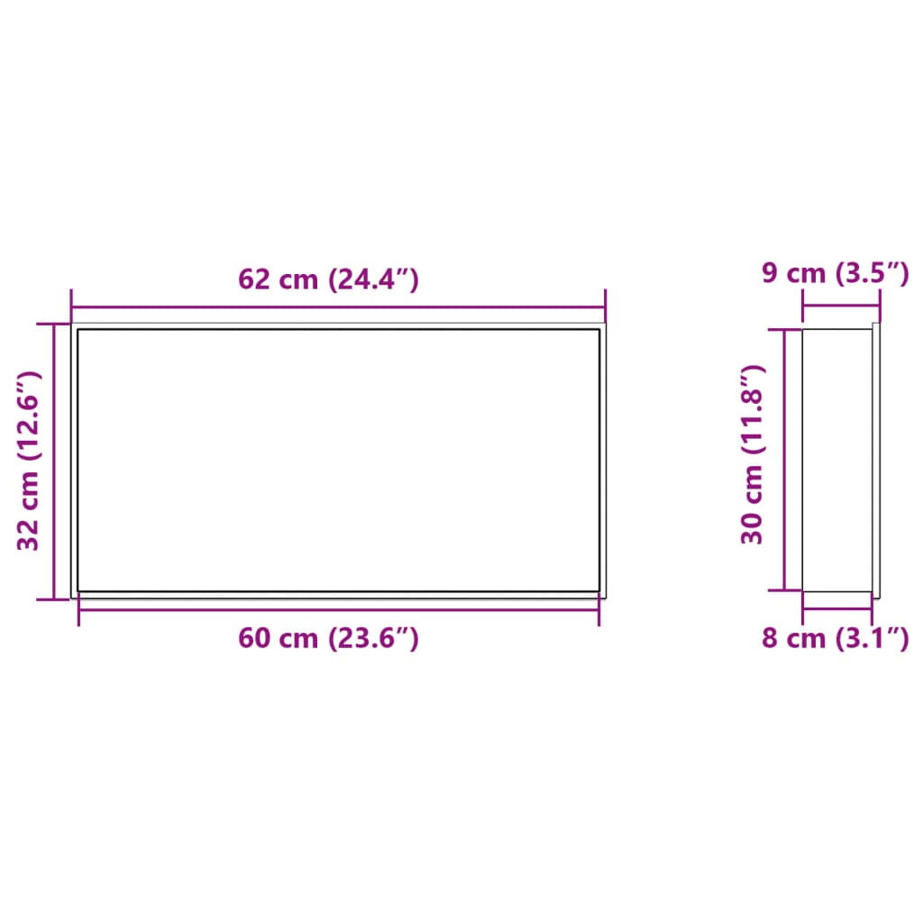 vidaXL Shower Niche Brushed Gold 62x32x9 cm Stainless Steel