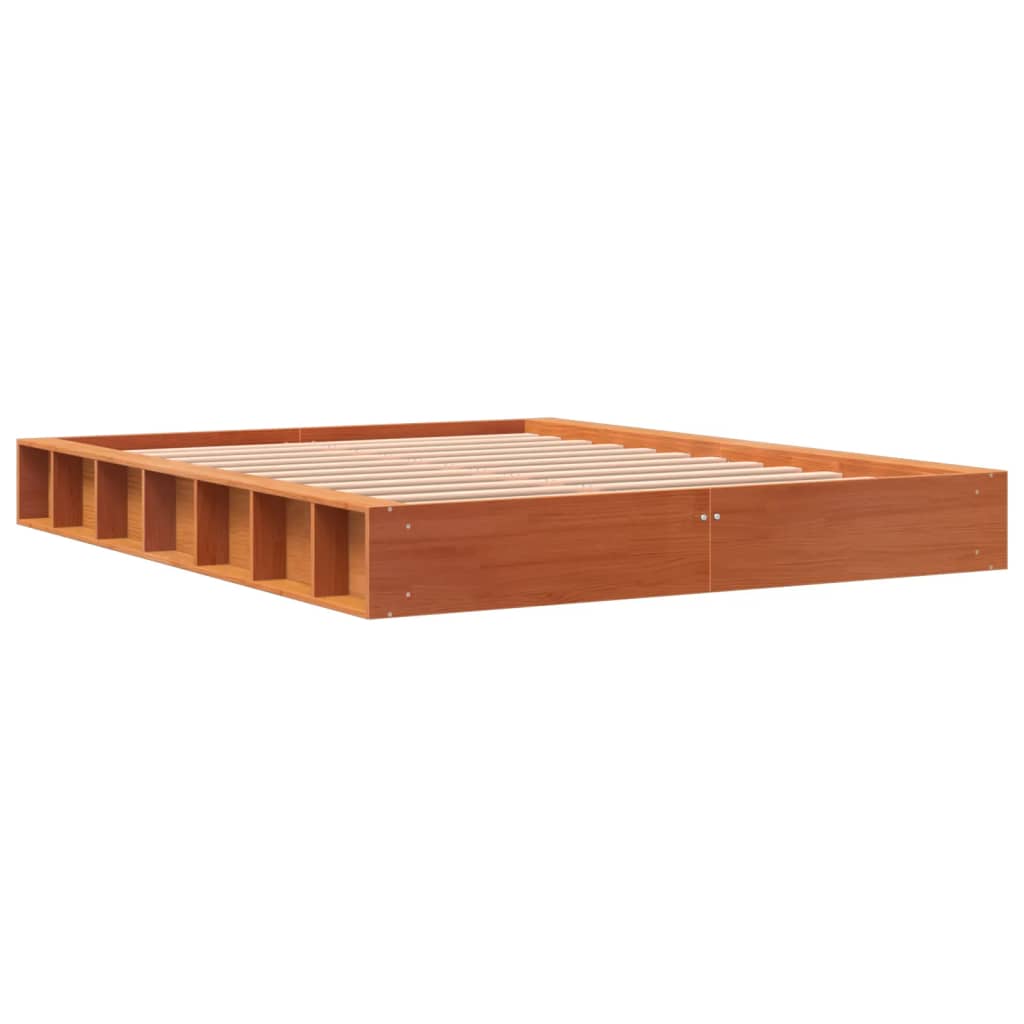 vidaXL Bed Frame without Mattress Wax Brown 140x200 cm Solid Wood Pine