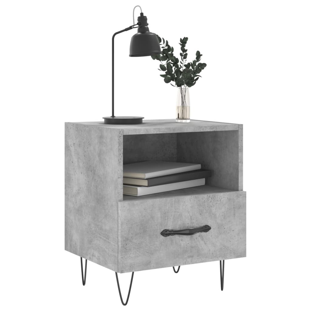 vidaXL Bedside Cabinet Concrete Grey 40x35x47.5 cm Engineered Wood