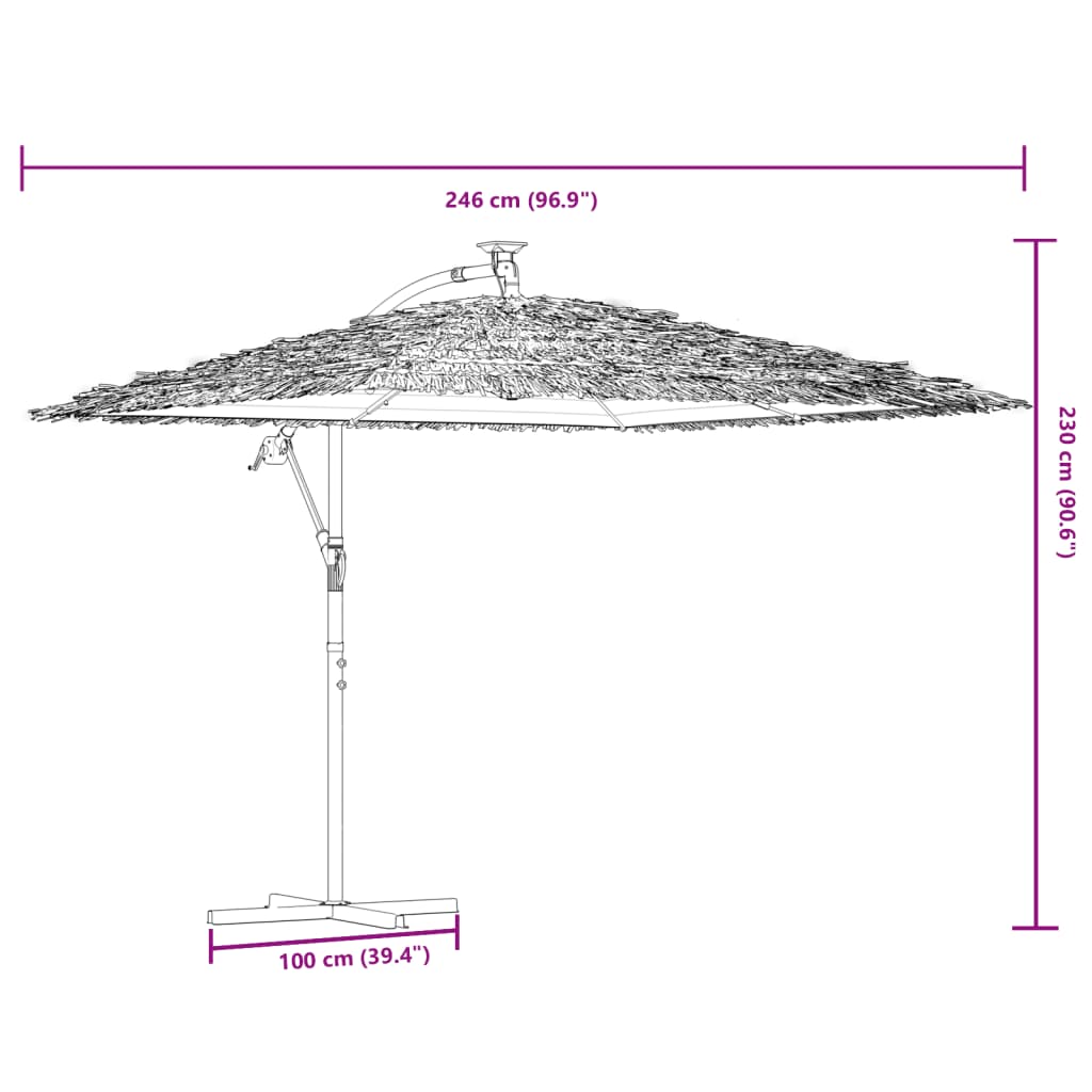 vidaXL Garden Parasol with Steel Pole Brown 246x246x230 cm