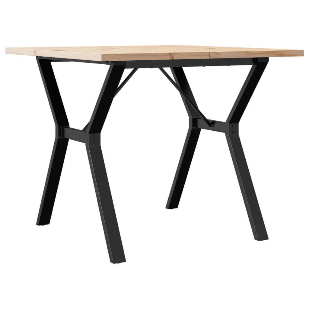 vidaXL Dining Table Y-Frame 90x90x75.5 cm Solid Wood Pine and Cast Iron