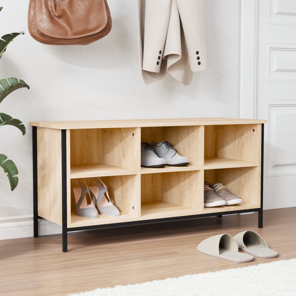 vidaXL Shoe Cabinet Sonoma Oak 100x35x50 cm Engineered Wood