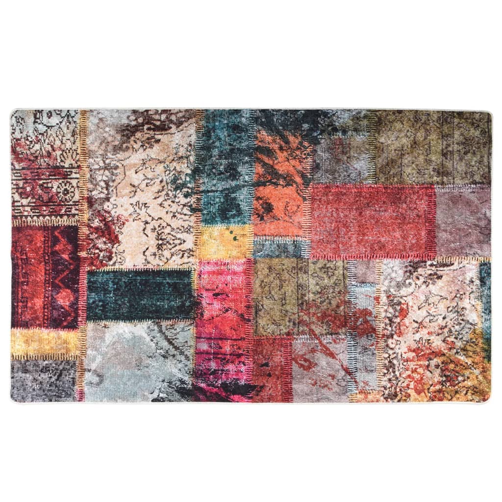 vidaXL Rug Washable Patchwork Multicolour 120x170 cm Anti Slip