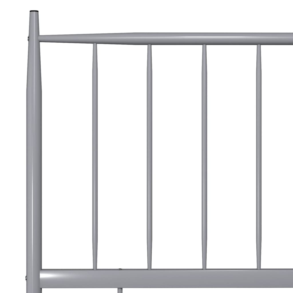 vidaXL Bed Frame without Mattress Grey Metal 100x200 cm