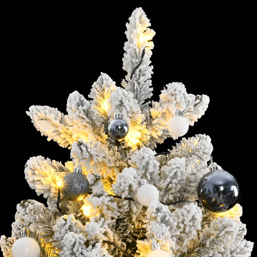 vidaXL Artificial Hinged Christmas Tree 300 LEDs & Ball Set 180 cm