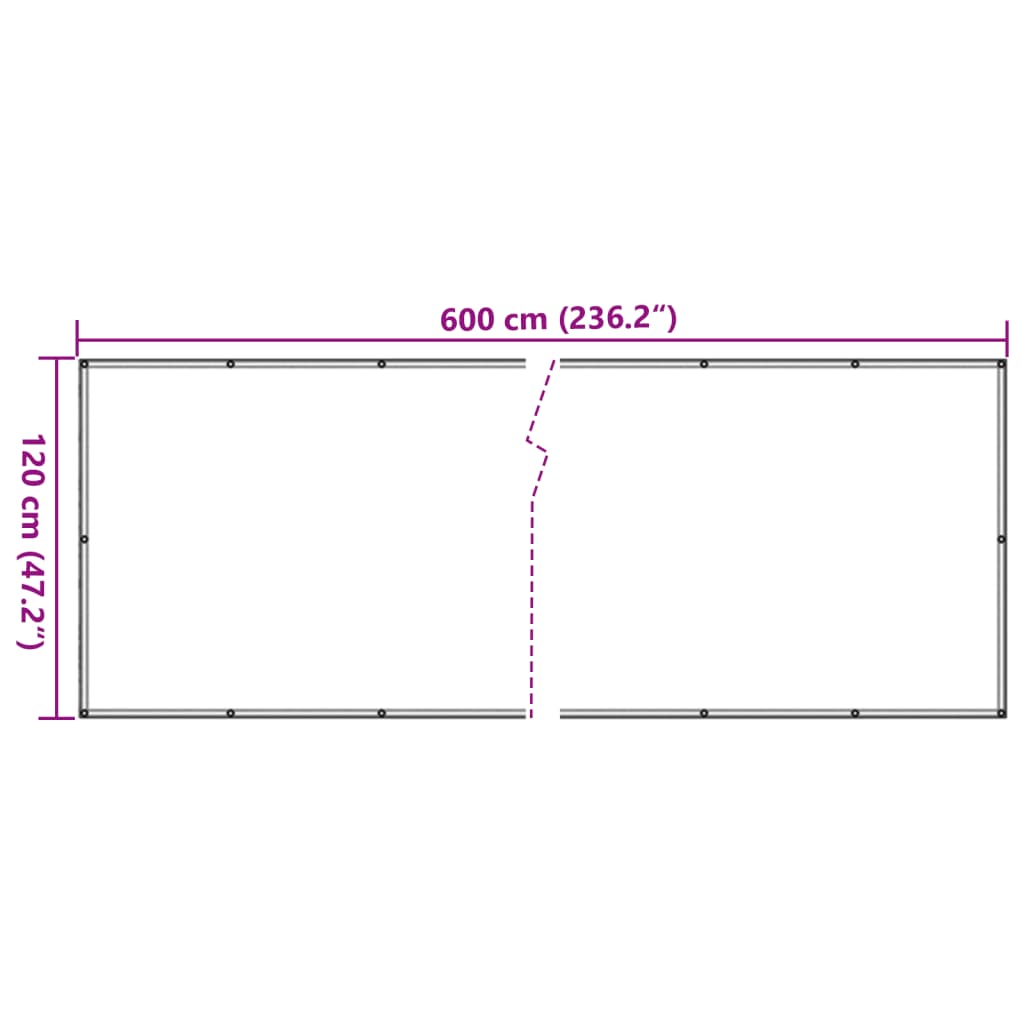 vidaXL Balcony Privacy Screen Anthracite 600x120 cm PVC