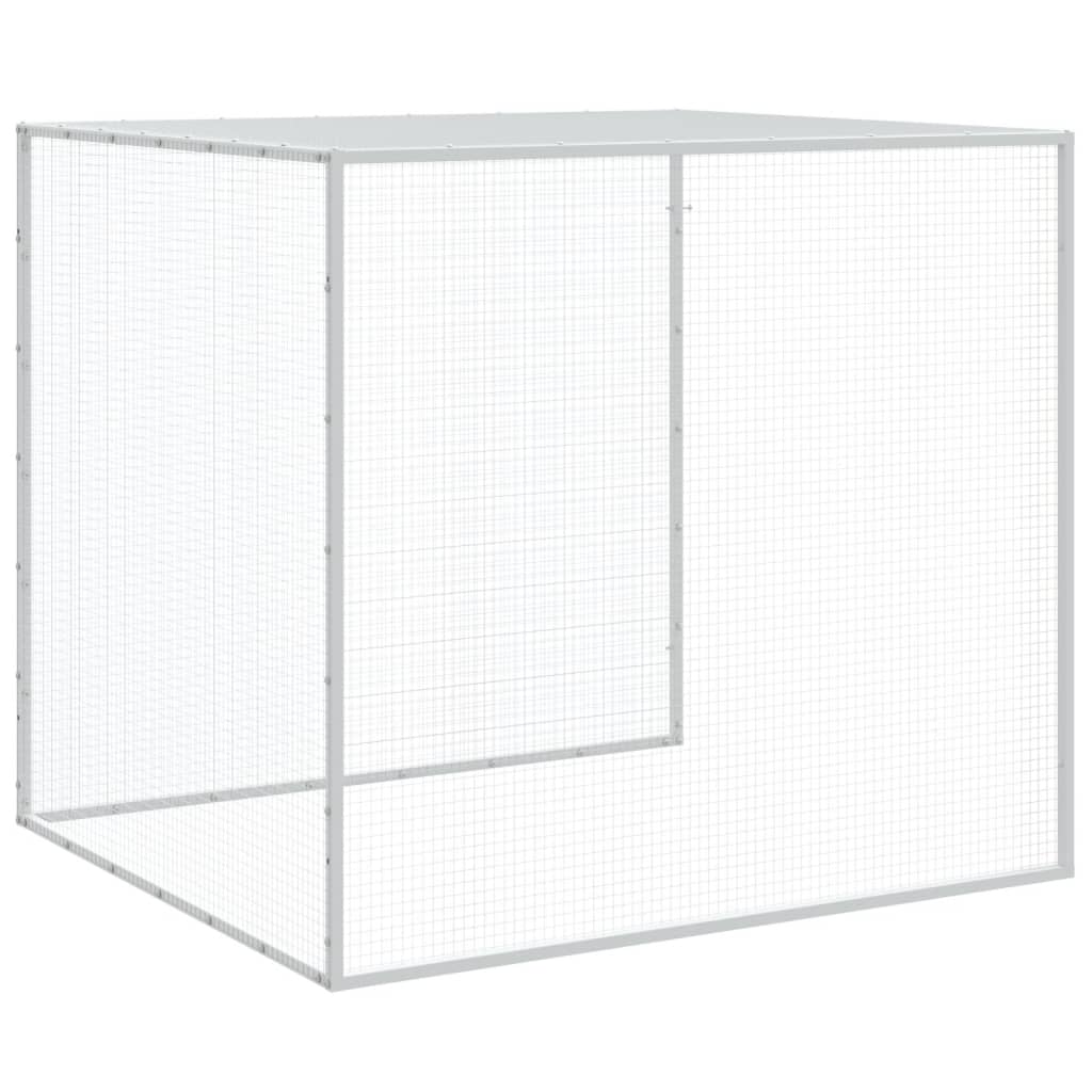 vidaXL Chicken Cage with Roof Light Grey 403x98x90 cm Galvanised Steel