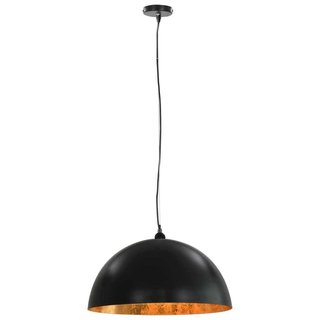 vidaXL Ceiling Lamps 2 pcs Black and Gold Semi-spherical 50 cm E27