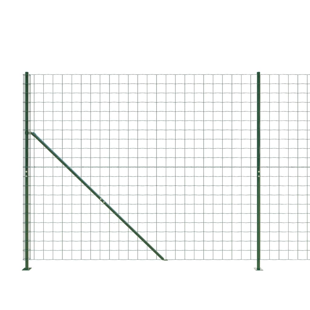 vidaXL Wire Mesh Fence with Flange Green 2x10 m