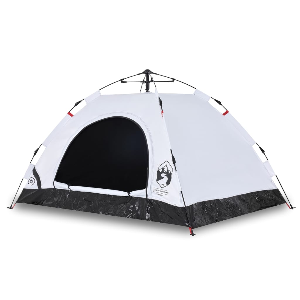 vidaXL Camping Tent 4-Person White Blackout Fabric Quick Release