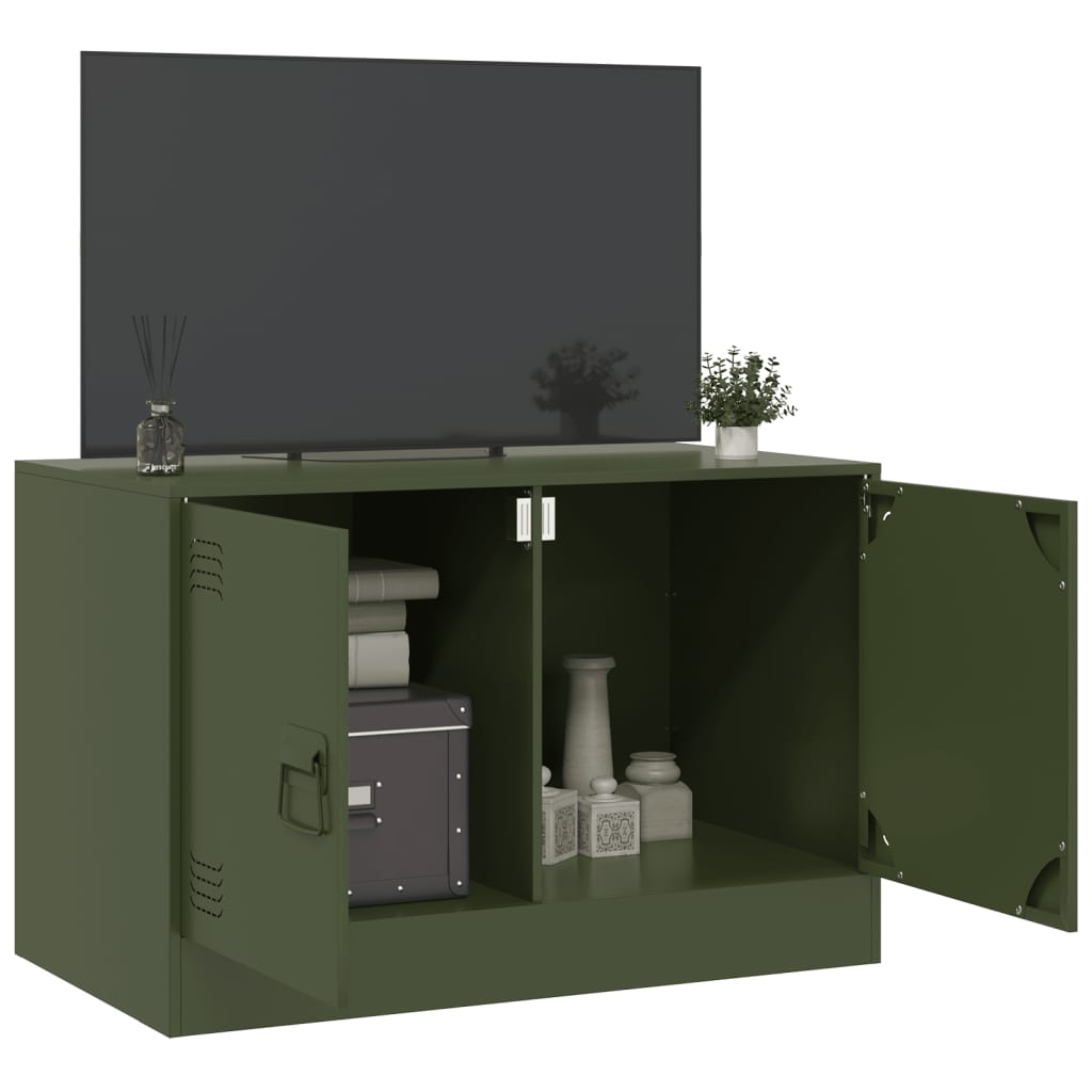 vidaXL TV Cabinet Olive Green 67x39x44 cm Steel