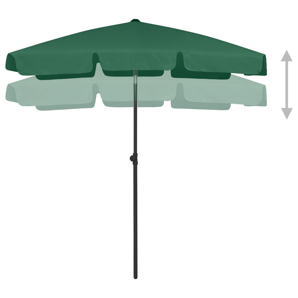 vidaXL Beach Parasol Green 180x120 cm