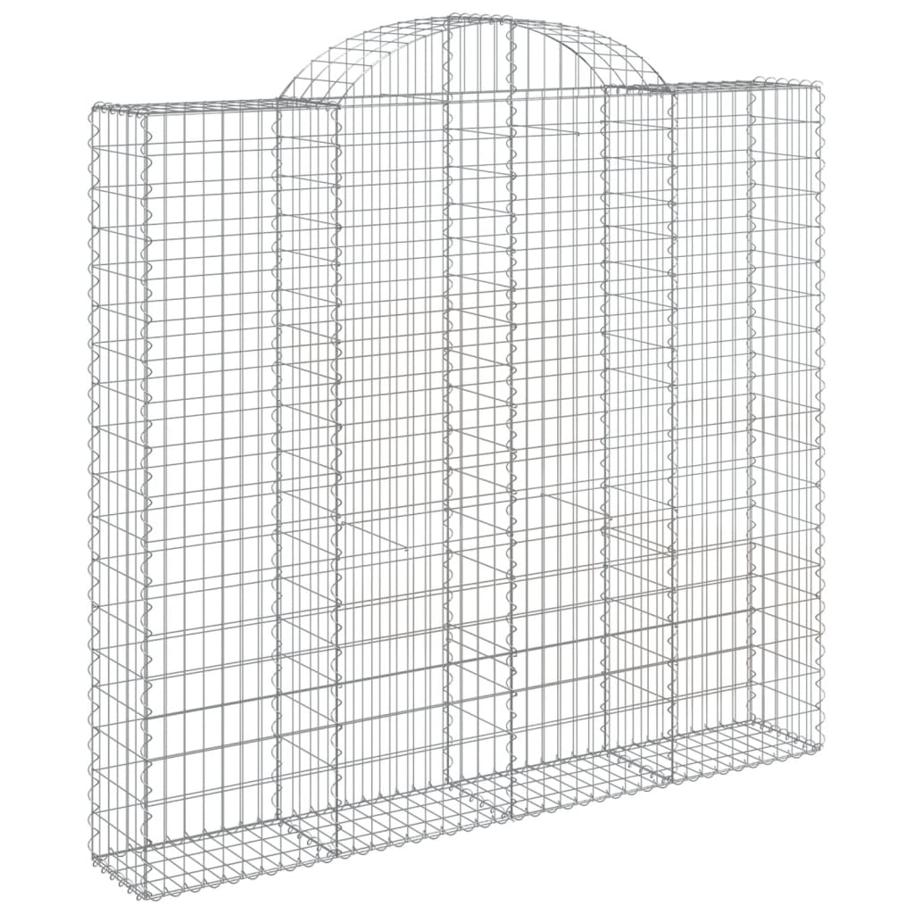 vidaXL Arched Gabion Baskets 11 pcs 200x50x180/200 cm Galvanised Iron