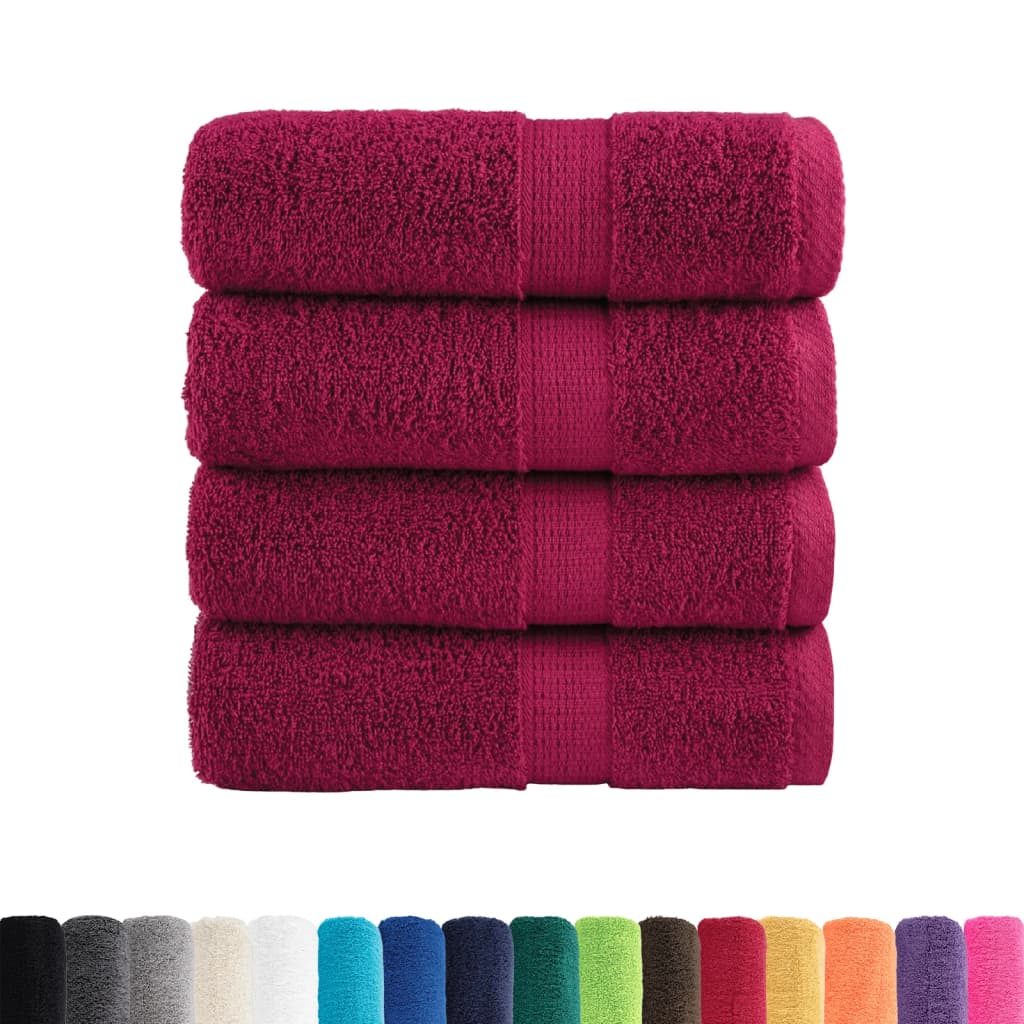 vidaXL Premium Soap Towels SOLUND 4pcs Bordeaux 30x30cm 600gsm