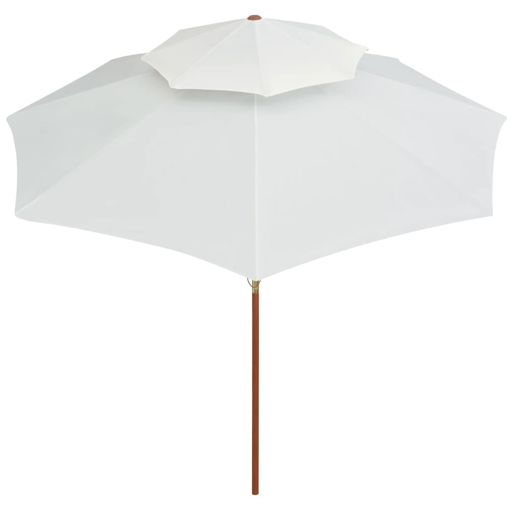 vidaXL Double Decker Garden Parasol 270x270 cm Wooden Pole Cream White