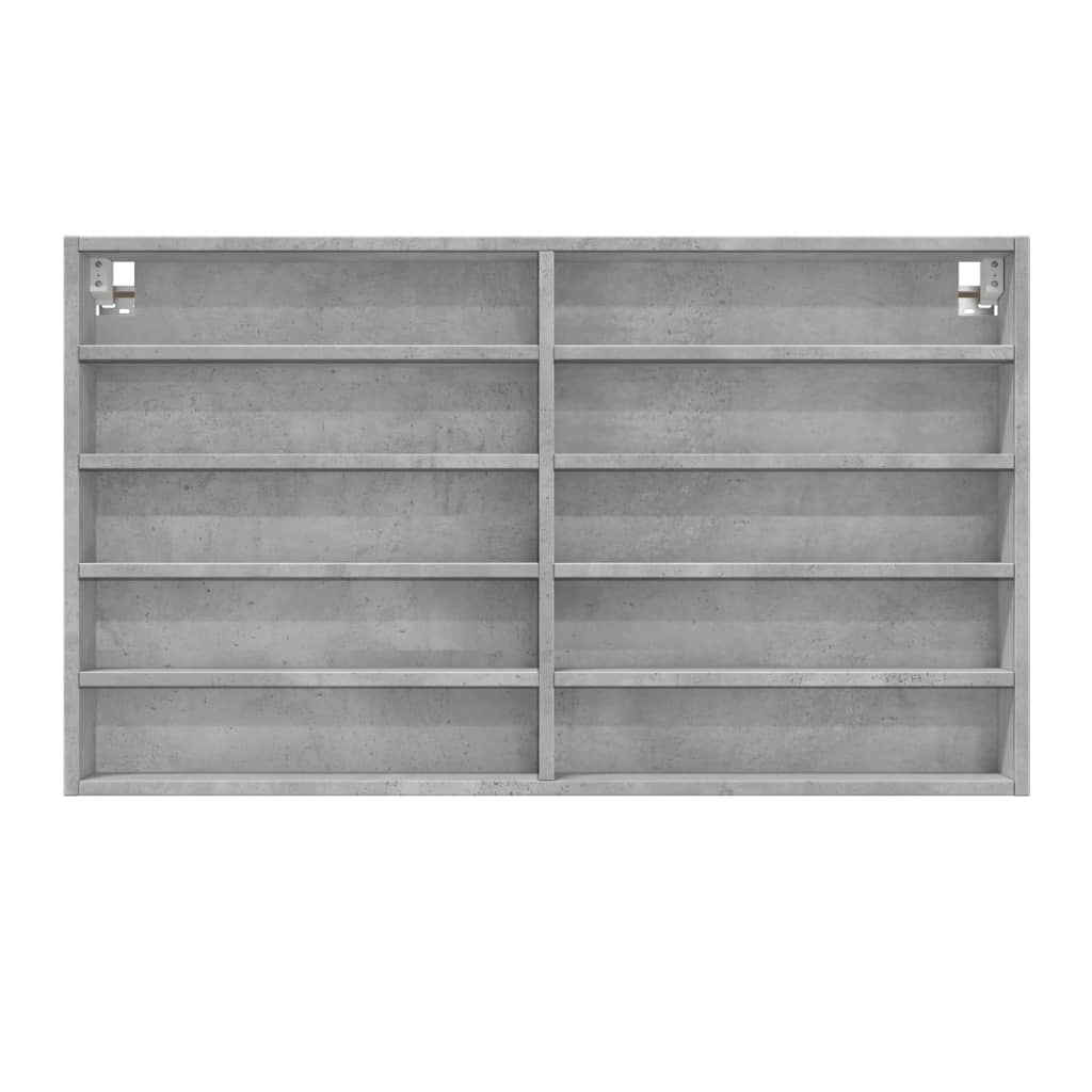 vidaXL Vitrine Cabinet Concrete Grey 100x15x58 cm Engineered Wood