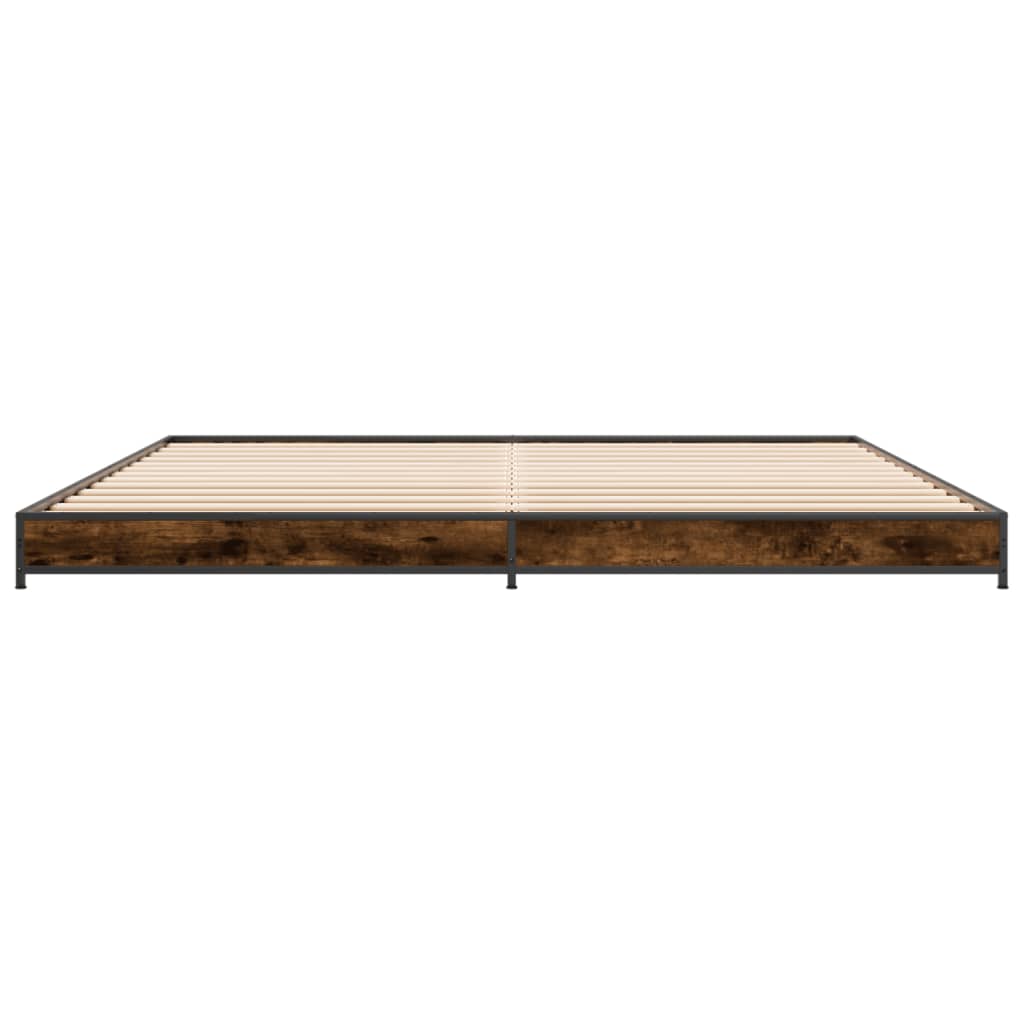 vidaXL Bed Frame without Mattress Smoked Oak 200x200 cm