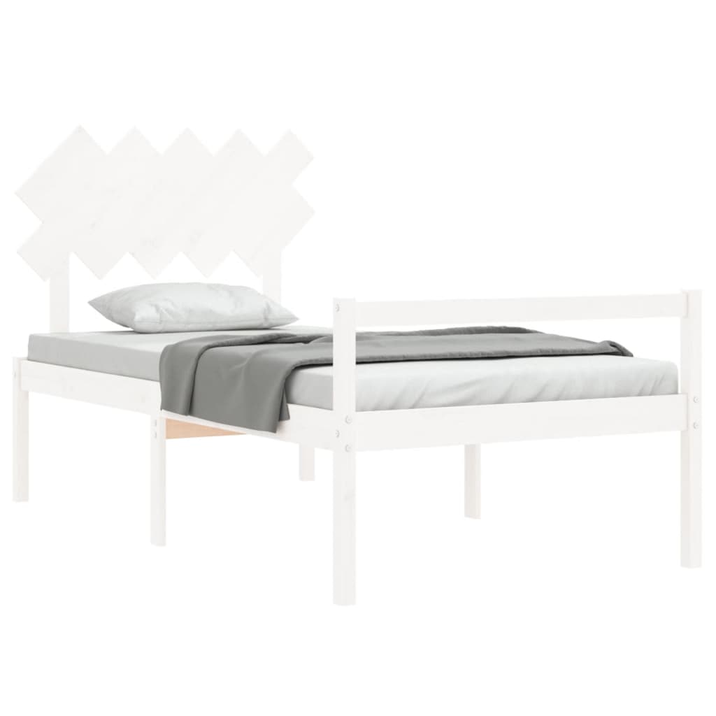 vidaXL Senior Bed without Mattress White 100x200 cm Solid Wood