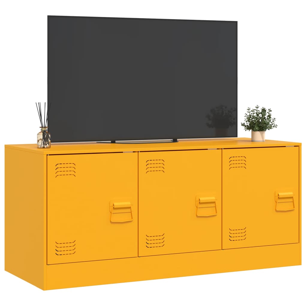 vidaXL TV Cabinet Mustard Yellow 99x39x44 cm Steel