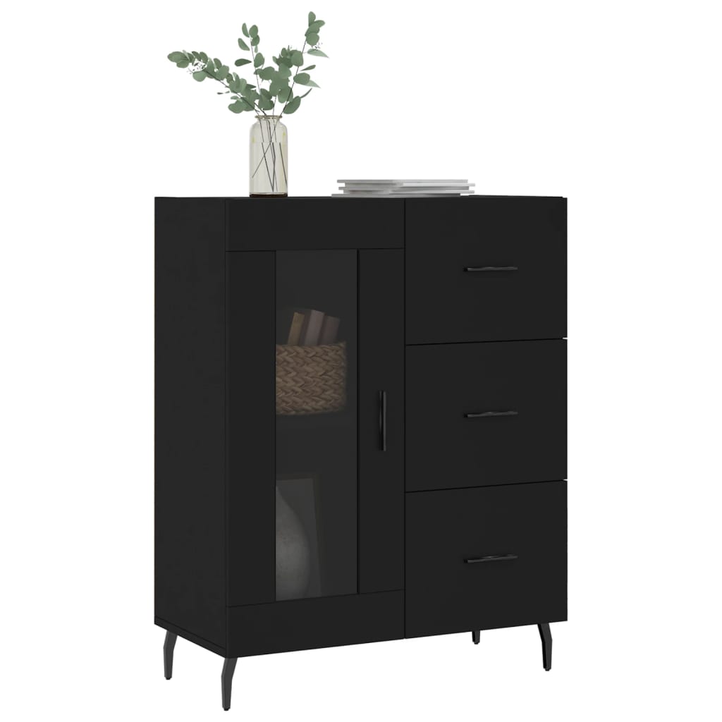 vidaXL Sideboard Black 69.5x34x90 cm Engineered Wood