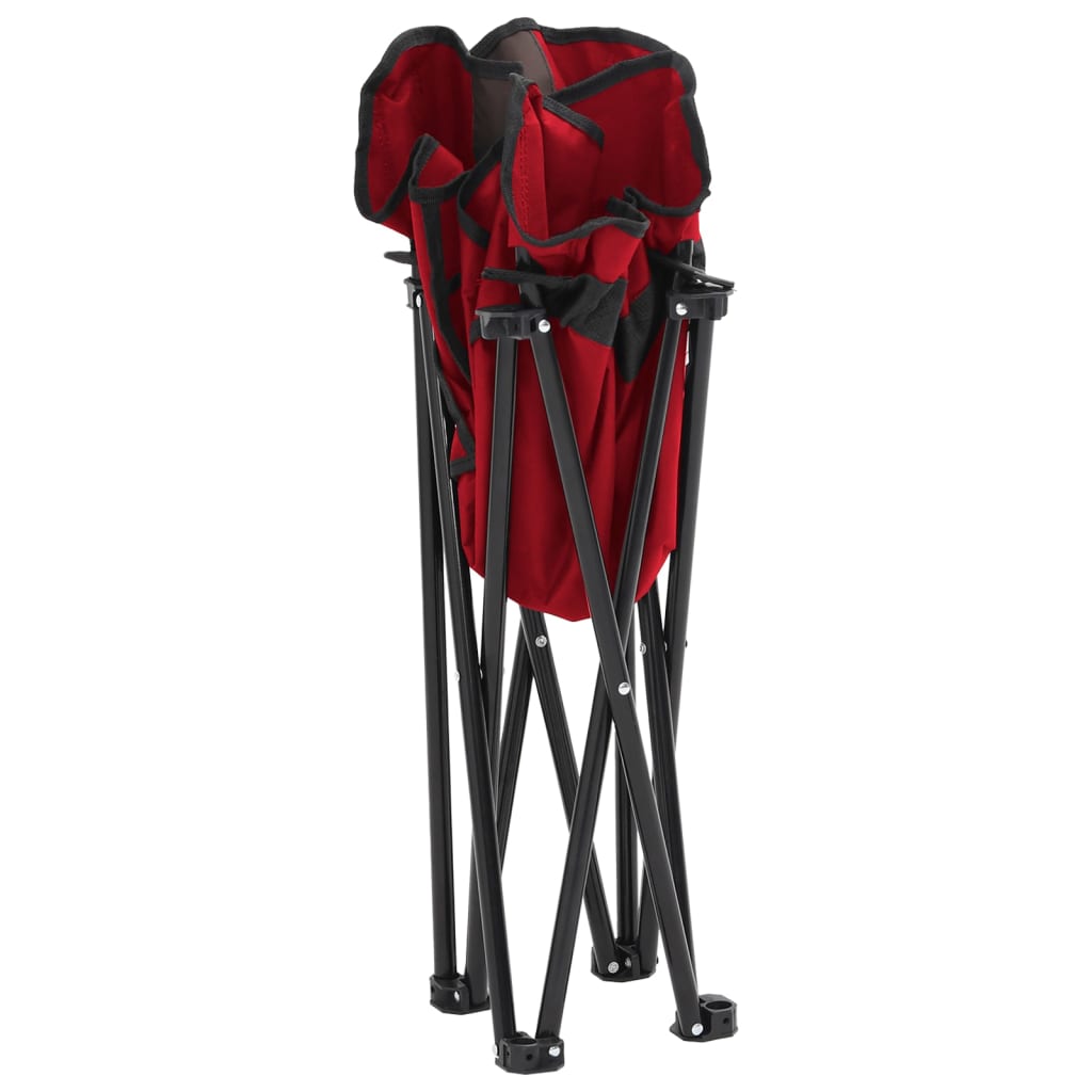 vidaXL Camping Chairs with Pocket Foldable 2 pcs Red