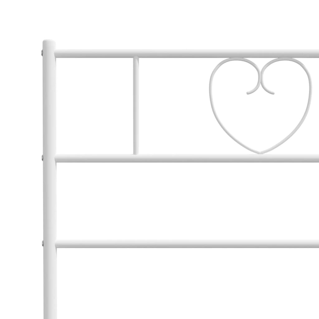 vidaXL Metal Bed Frame without Mattress with Footboard White 193x203 cm