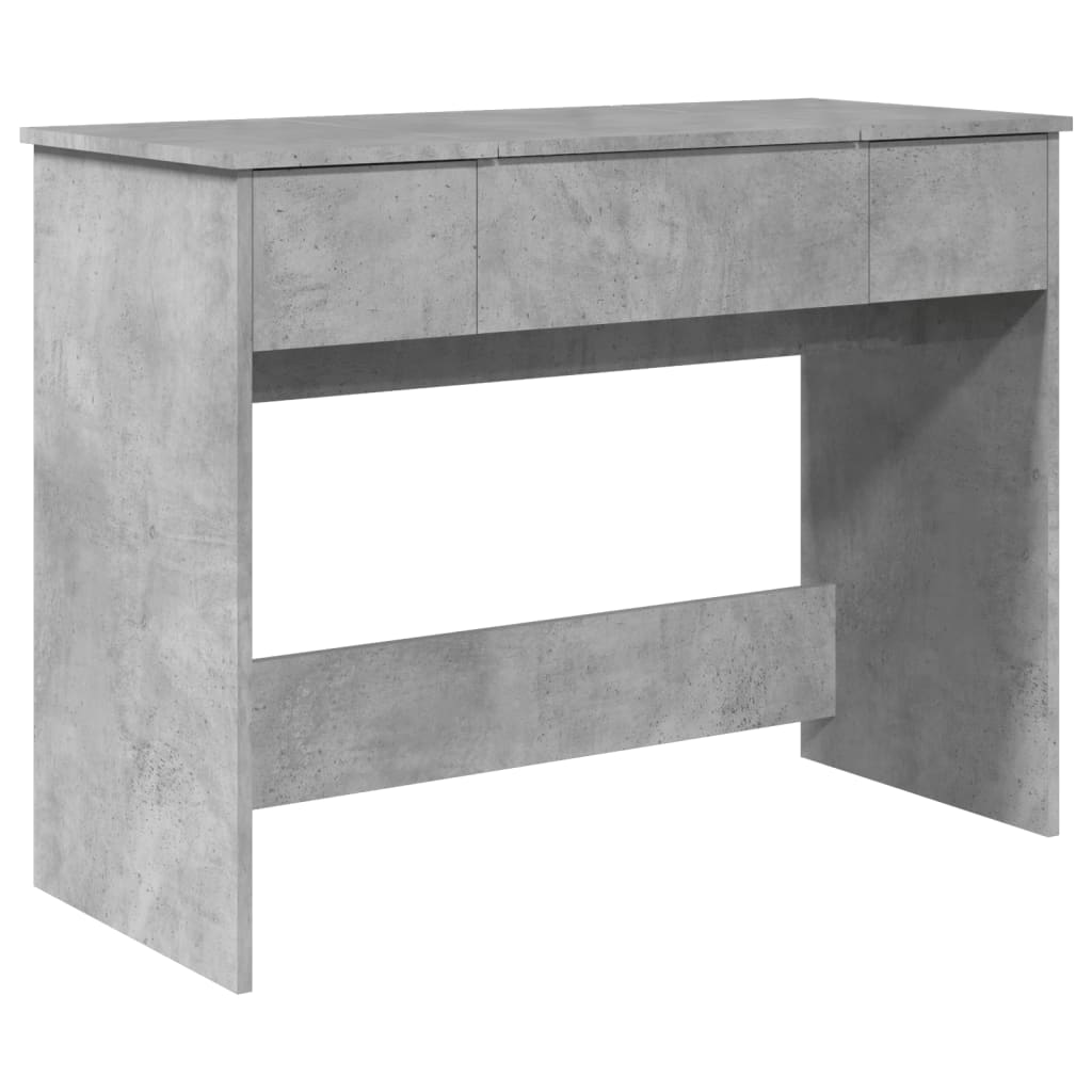 vidaXL Dressing Table with Mirror Concrete Grey 100x45x76 cm