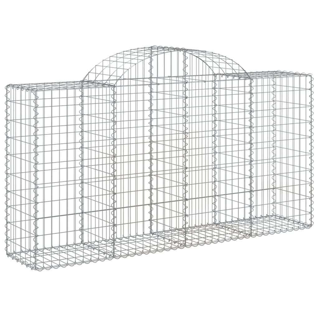 vidaXL Arched Gabion Baskets 13 pcs 200x50x100/120 cm Galvanised Iron