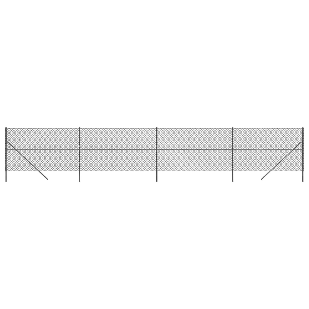 vidaXL Chain Link Fence Anthracite 2x10 m