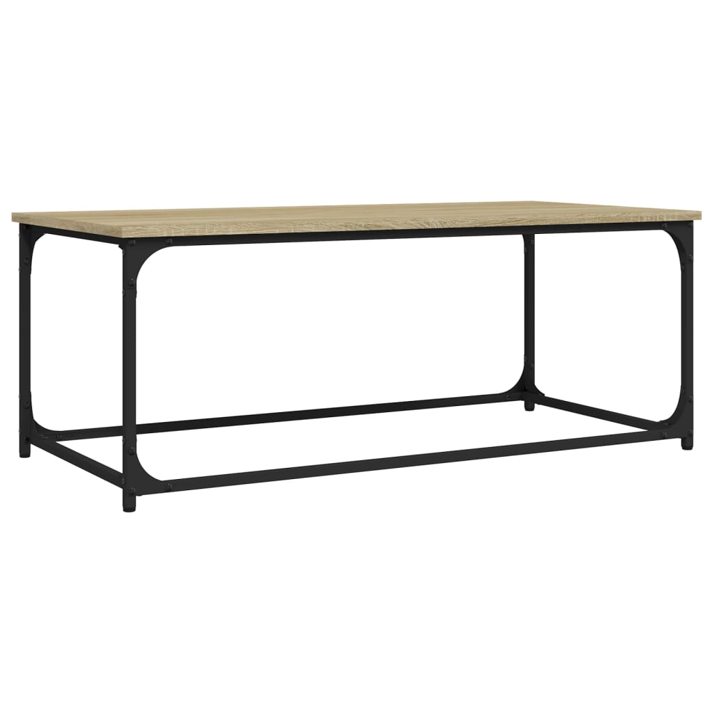 vidaXL Coffee Table Sonoma Oak 102x50x40 cm Engineered Wood and Iron