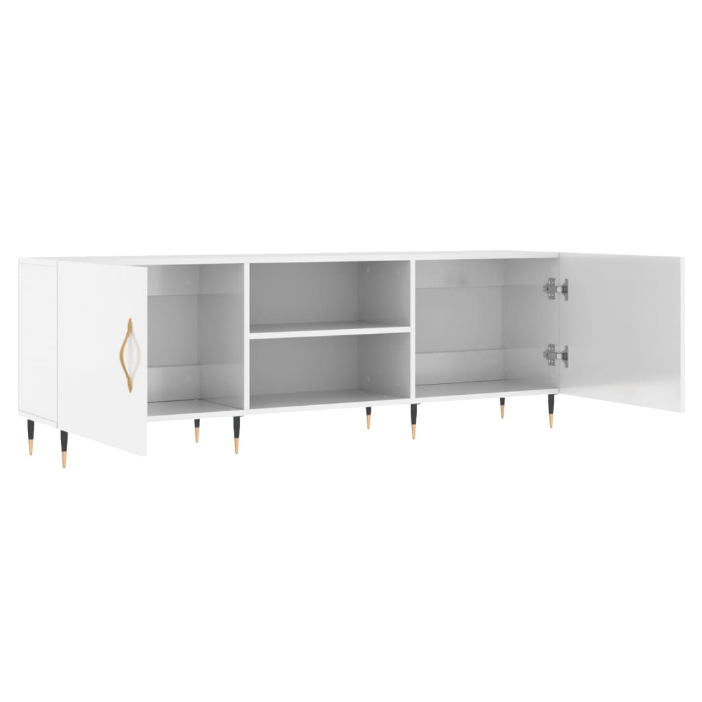 vidaXL TV Cabinet High Gloss White 150x30x50 cm Engineered Wood