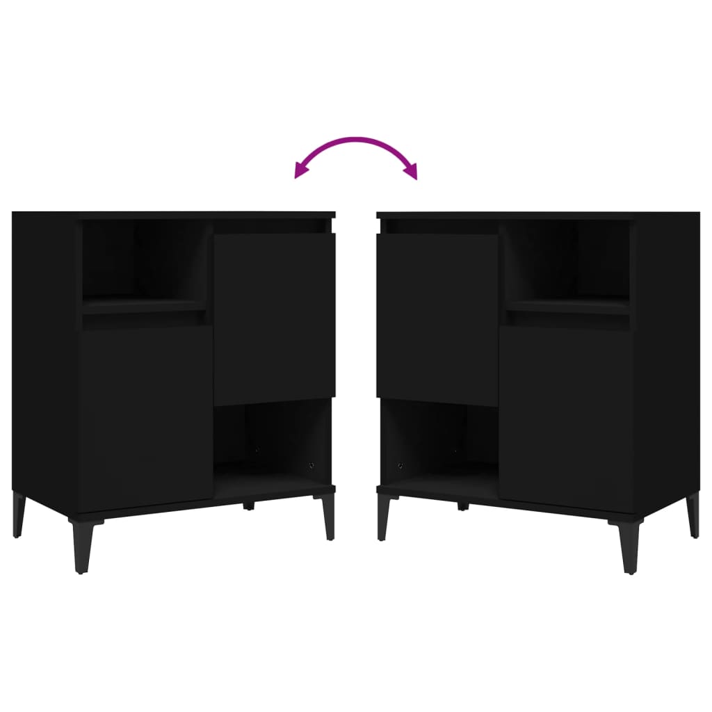 vidaXL Sideboards 3 pcs Black 60x35x70 cm Engineered Wood