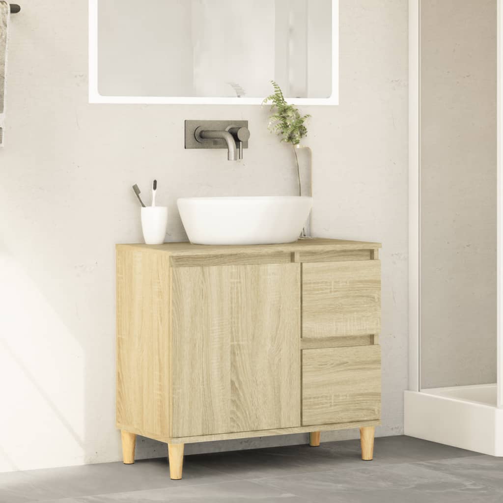 vidaXL Bathroom Cabinet Sonoma Oak 65x33x60 cm Engineered Wood