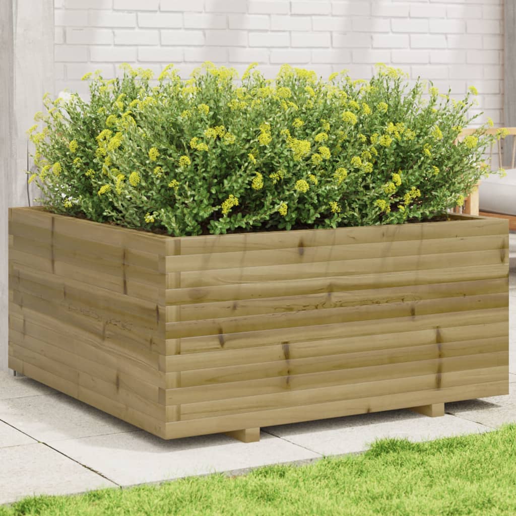 vidaXL Garden Planter 100x100x49.5 cm Impregnated Wood Pine