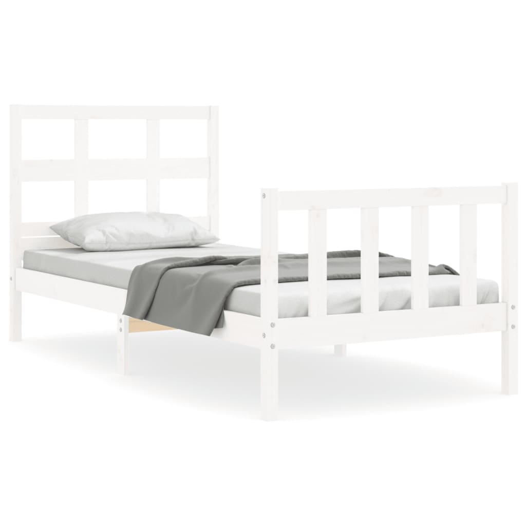 vidaXL Bed Frame without Mattress White 90x200 cm Solid Wood Pine