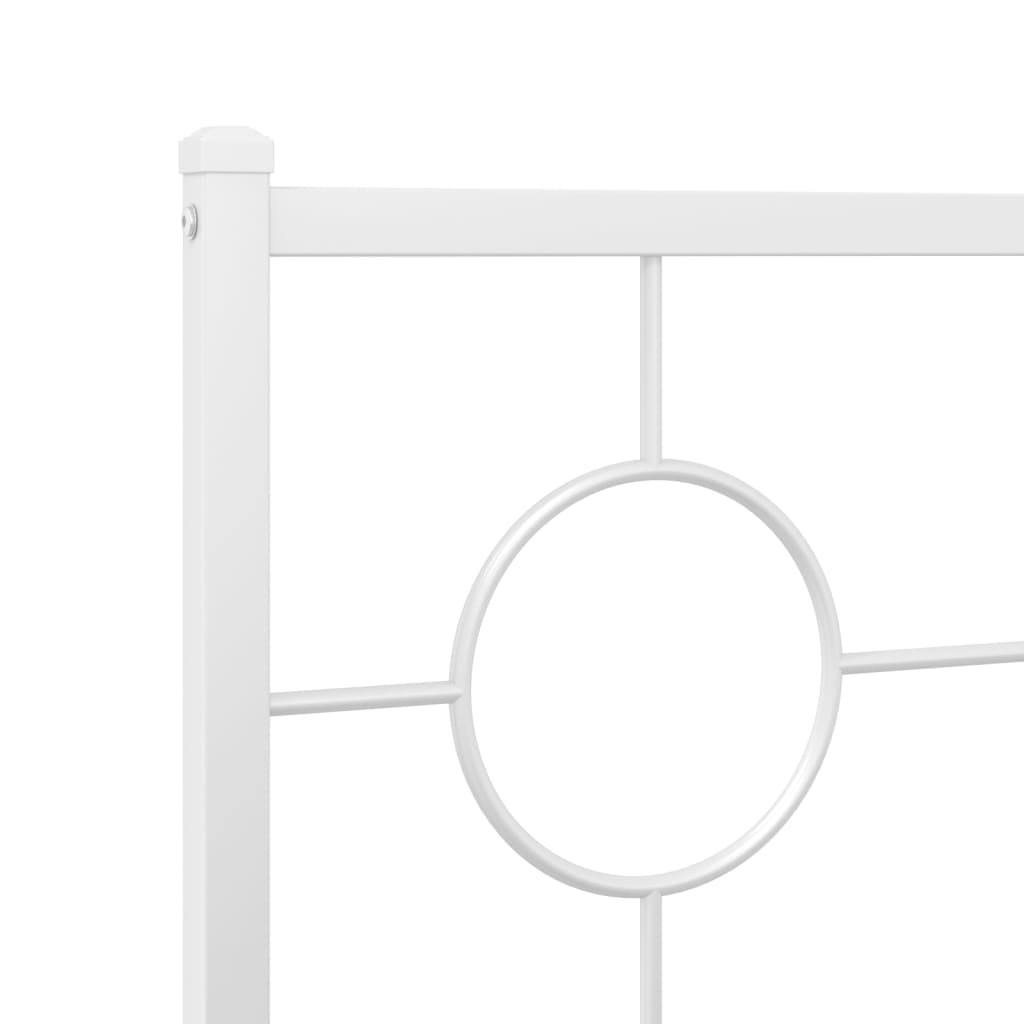 vidaXL Metal Bed Frame without Mattress with Headboard White 100x200 cm