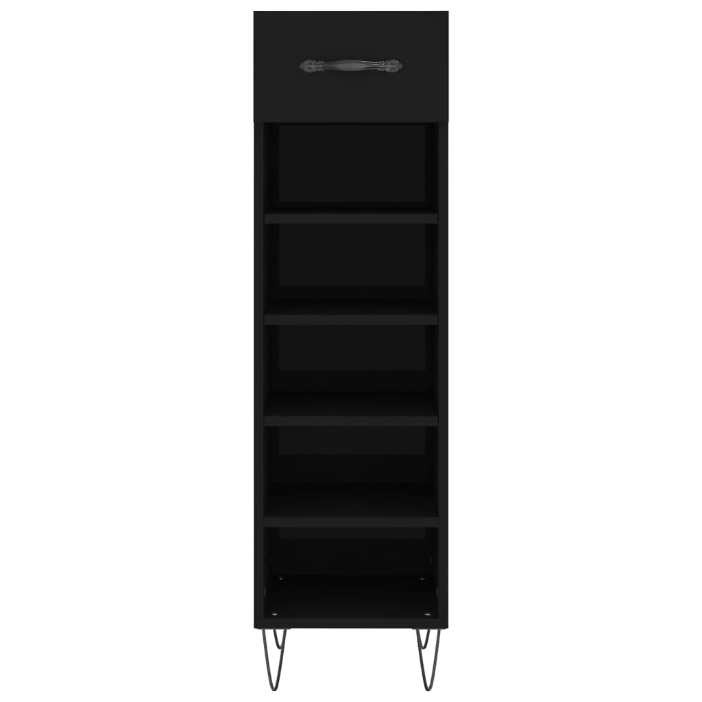 vidaXL Shoe Cabinet Black 30x35x105 cm Engineered Wood