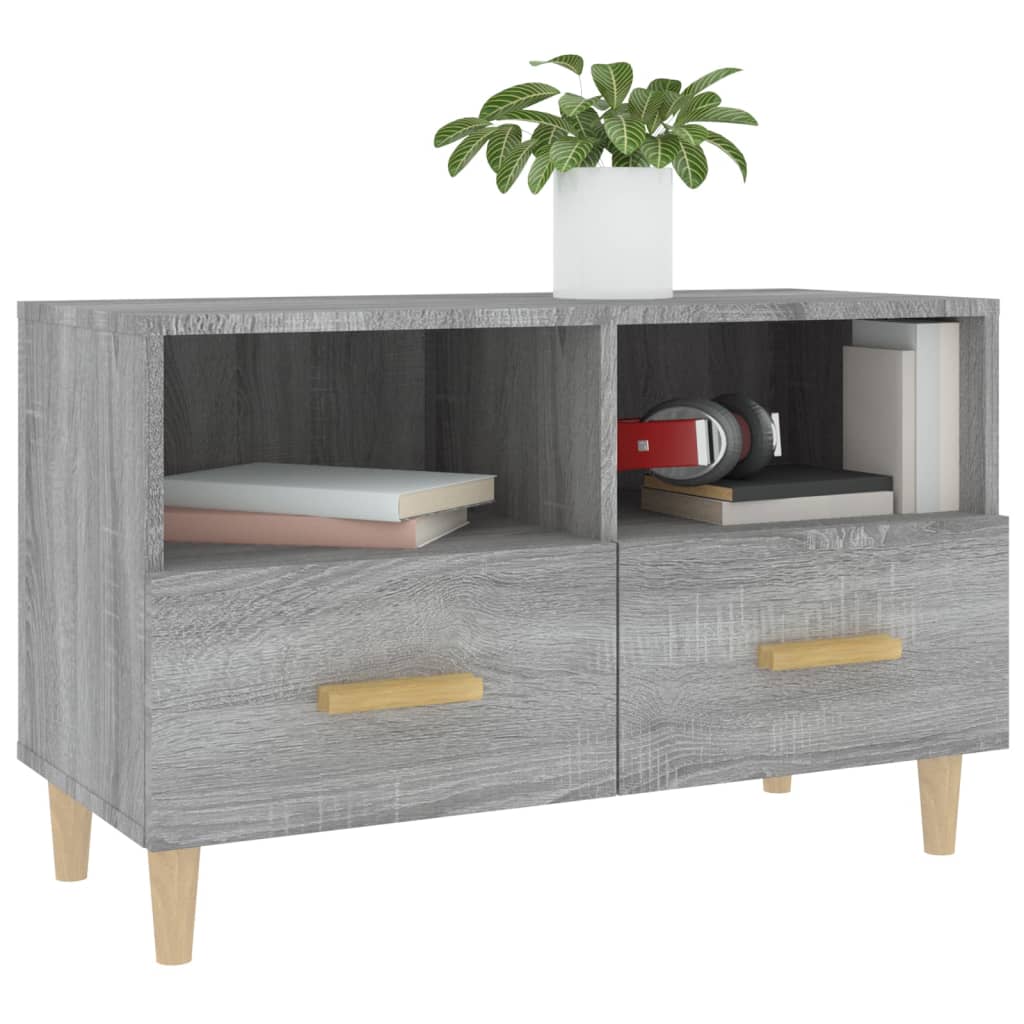 vidaXL TV Cabinet Grey Sonoma 80x36x50 cm Engineered Wood