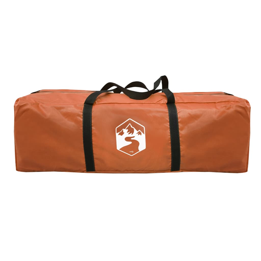 vidaXL Camping Tent Tunnel 4-Person Grey and Orange Waterproof