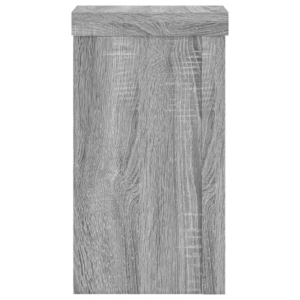 vidaXL Plant Stands 2 pcs Grey Sonoma 10x10x18 cm Engineered Wood