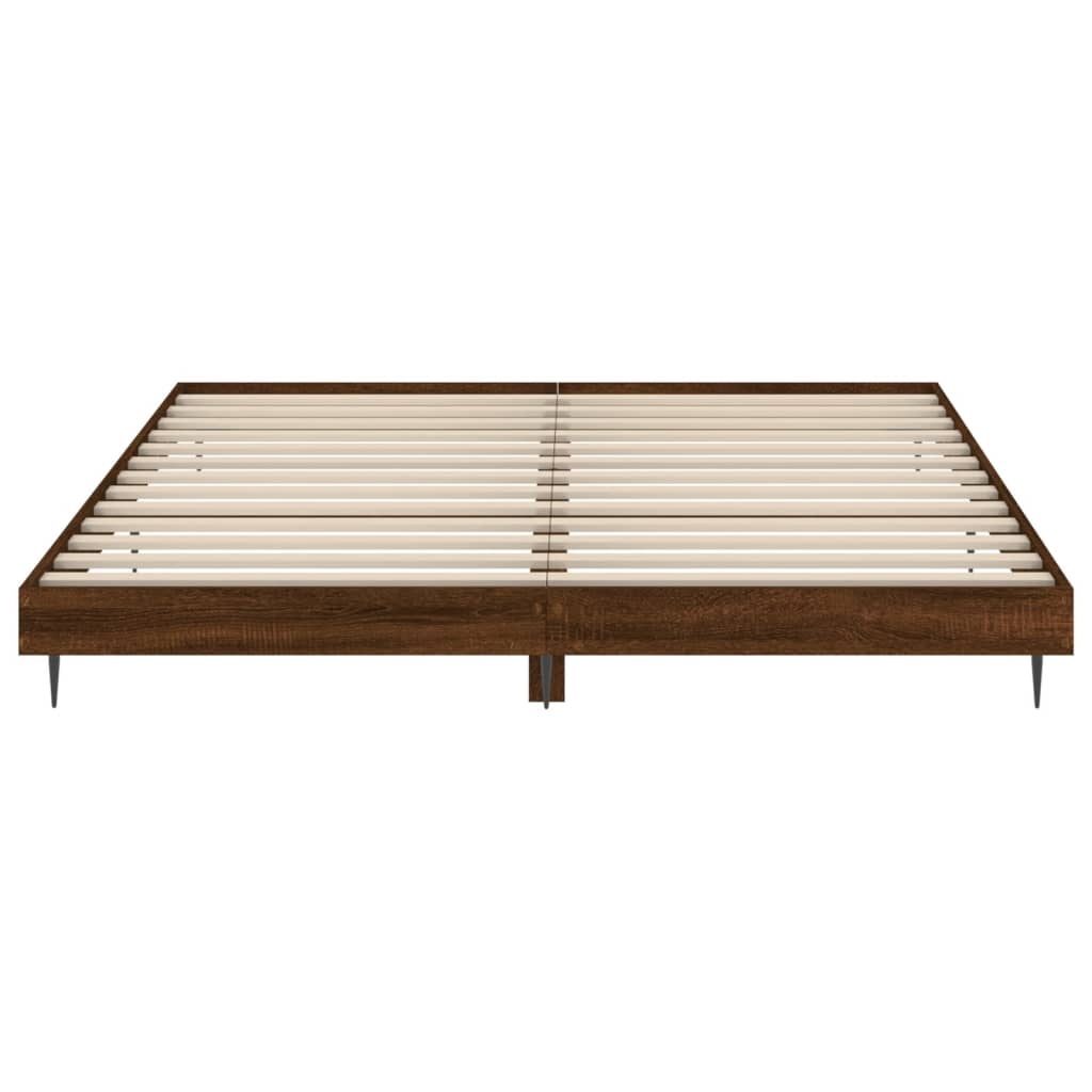 vidaXL Bed Frame without Mattress Brown Oak 160x200 cm Engineered Wood