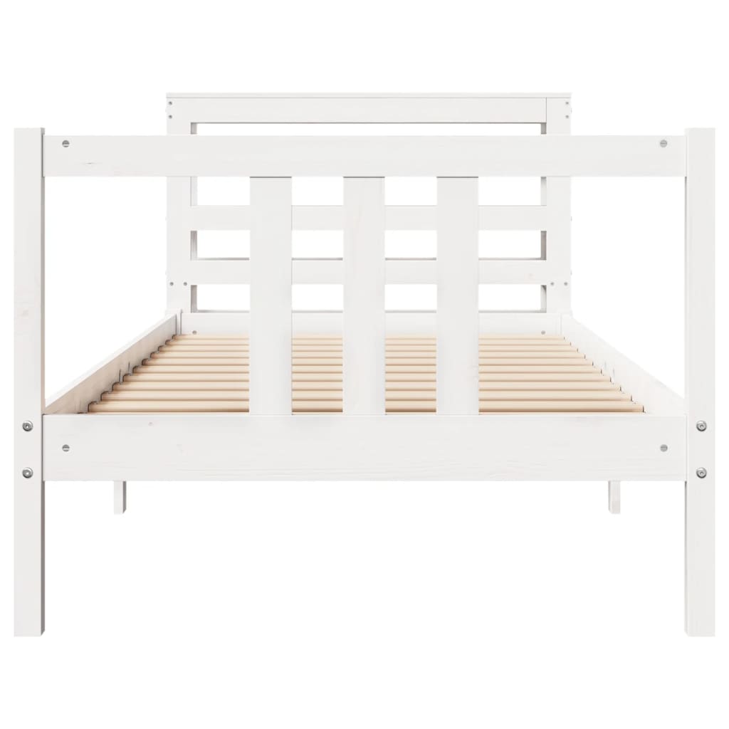 vidaXL Bed Frame with Headboard without Mattress White 100x200 cm