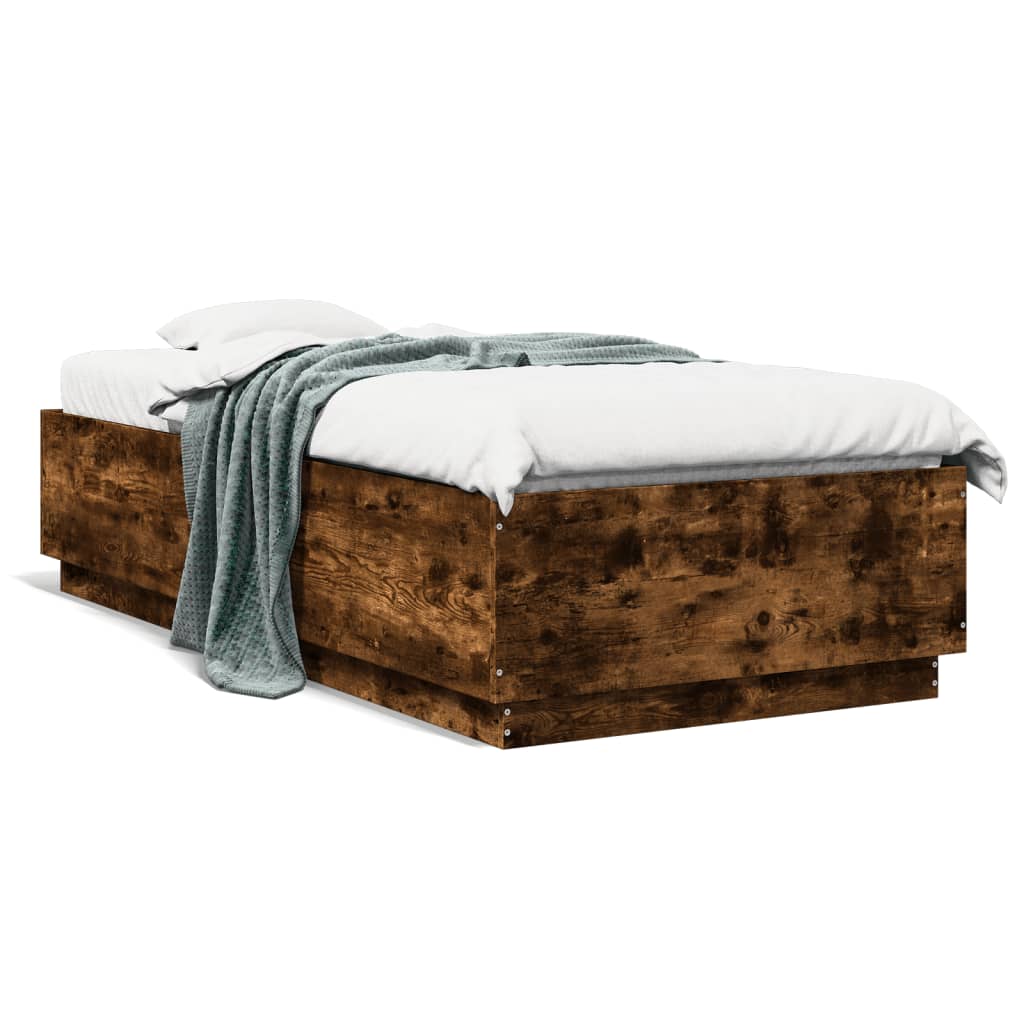 vidaXL Bed Frame without Mattress Smoked Oak 90x200 cm